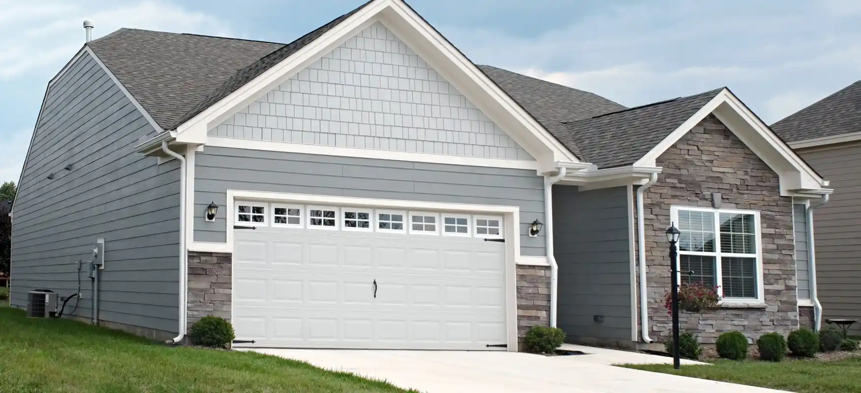 House With Garage And Shake Siding Photo